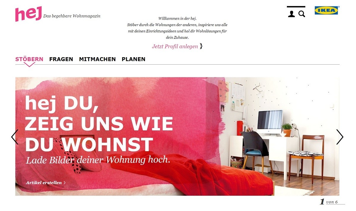 Screenshot Startseite hej.de vom 20.04.2016