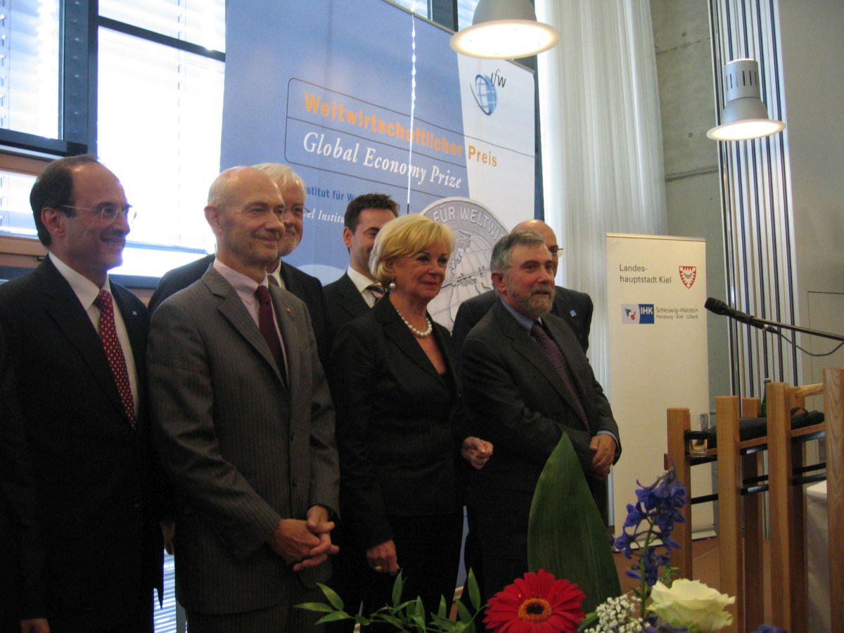 Preisträger Weltwirtschaftlicher Preis 2010: Pascal Lamy, Liz Mohn, Paul Krugman